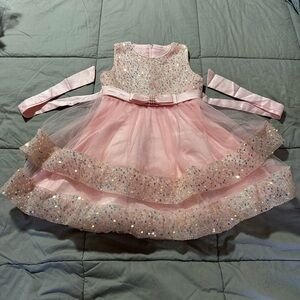 & Other Stories Pink Glitter Kids Formal Dress